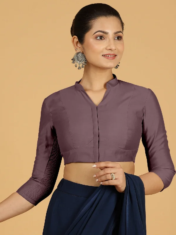 Maya x Rozaana | Three Quarter Sleeves Saree Blouse in Purple Mauve