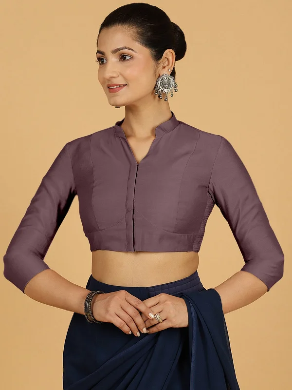 Maya x Rozaana | Three Quarter Sleeves Saree Blouse in Purple Mauve