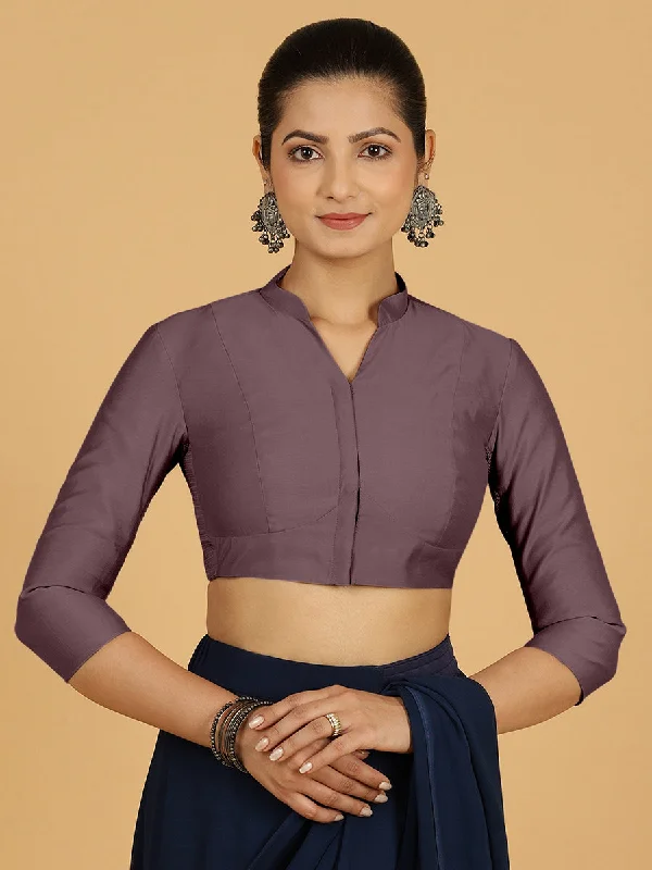 Maya x Rozaana | Three Quarter Sleeves Saree Blouse in Purple Mauve