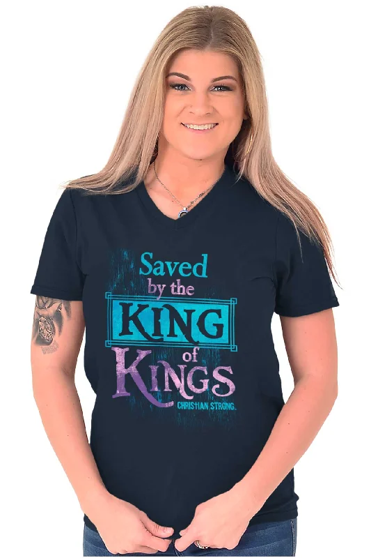 Saved by King of Kings V-Neck T-Shirt