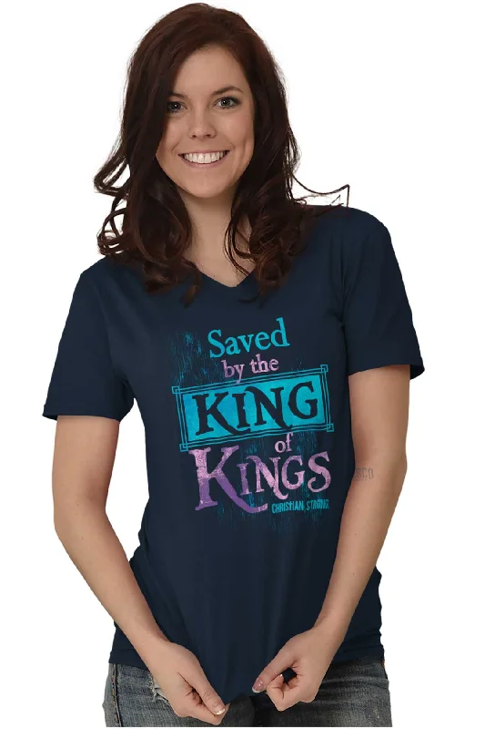 Saved by King of Kings V-Neck T-Shirt