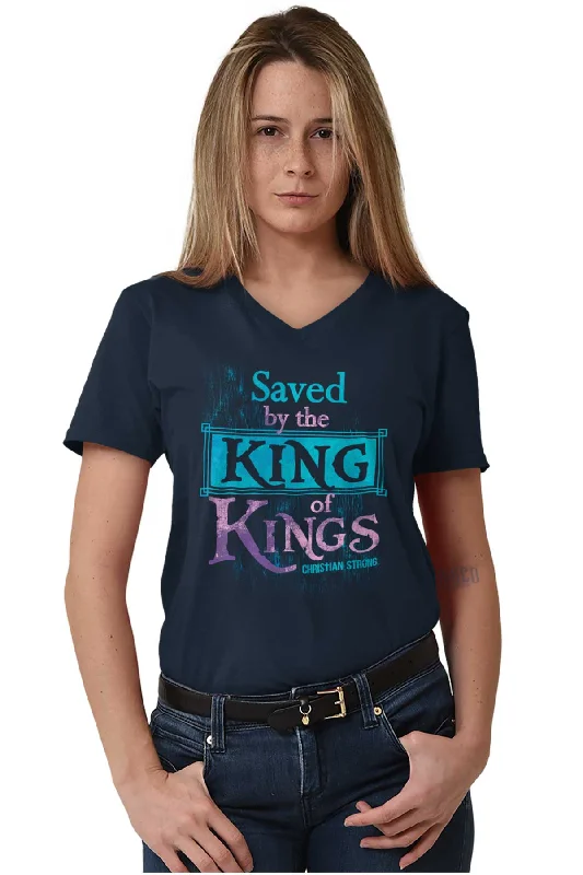 Saved by King of Kings V-Neck T-Shirt