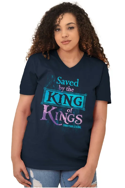 Saved by King of Kings V-Neck T-Shirt