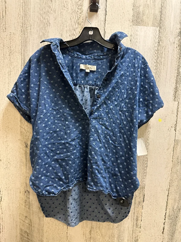 Blue Top Short Sleeve Loft, Size S