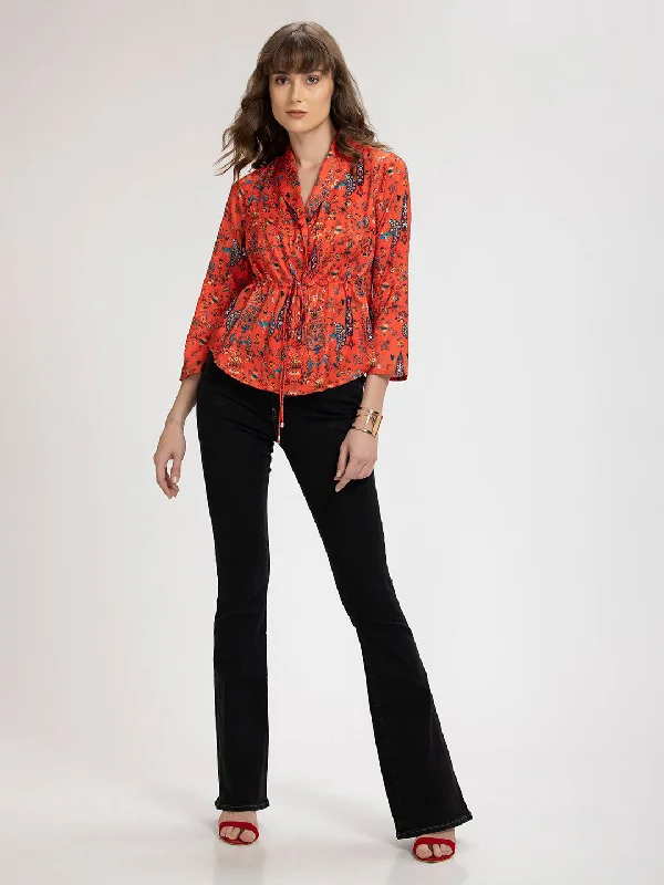 Camile Cinched Shirt Jacket