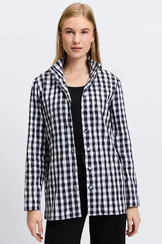 Carolina Crinkle Gingham Shirt Jacket