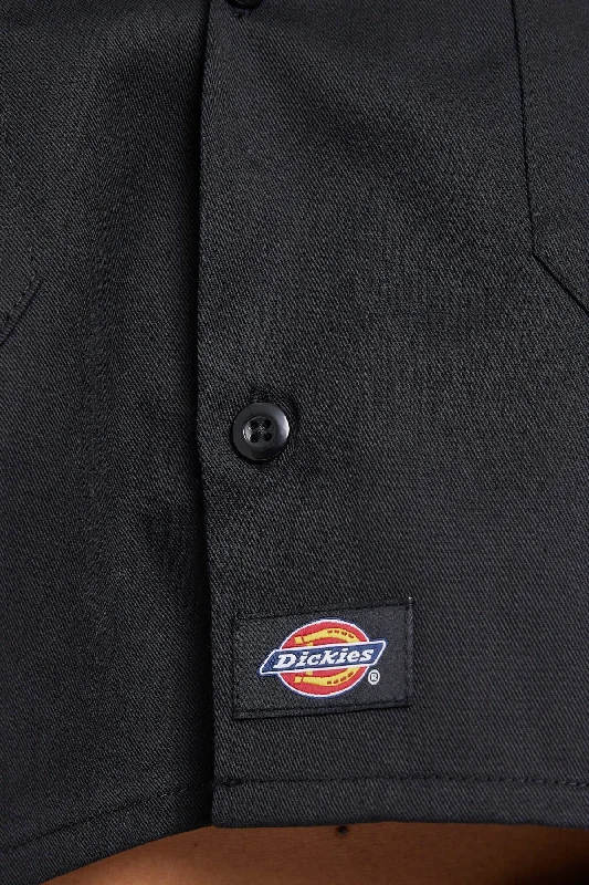 Dickies 1574 Cropped Short Sleeve Work Shirt Black