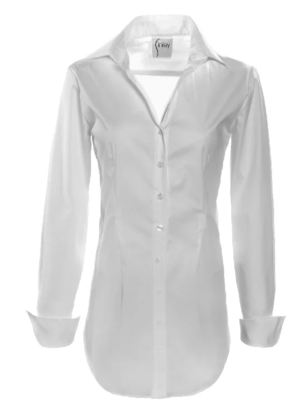 Kaylynn Solid White Tunic Blouse