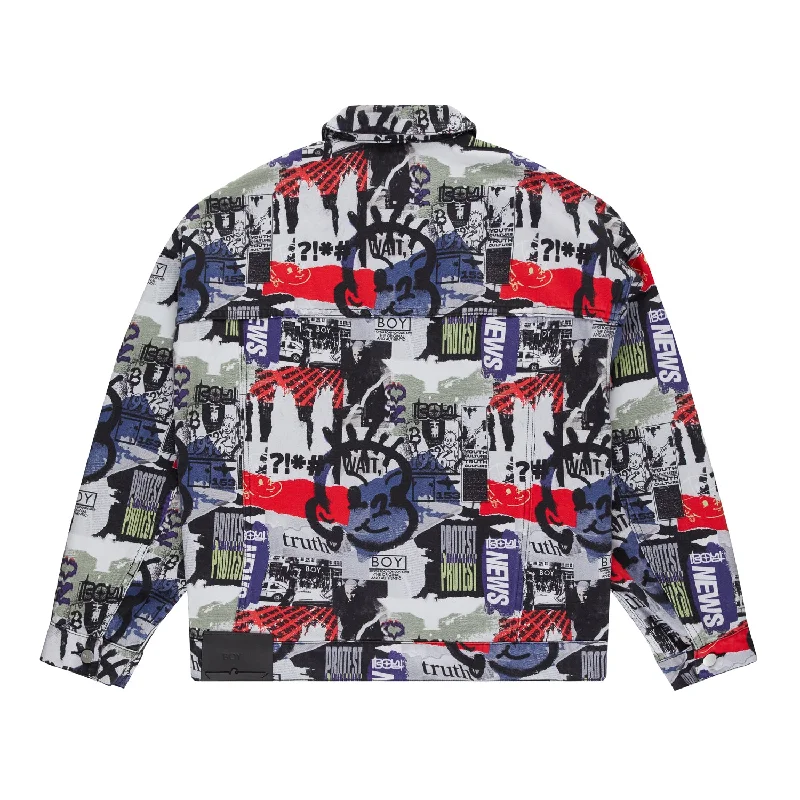 KINGS ROAD GRAFFITI DENIM JACKET - MULTI