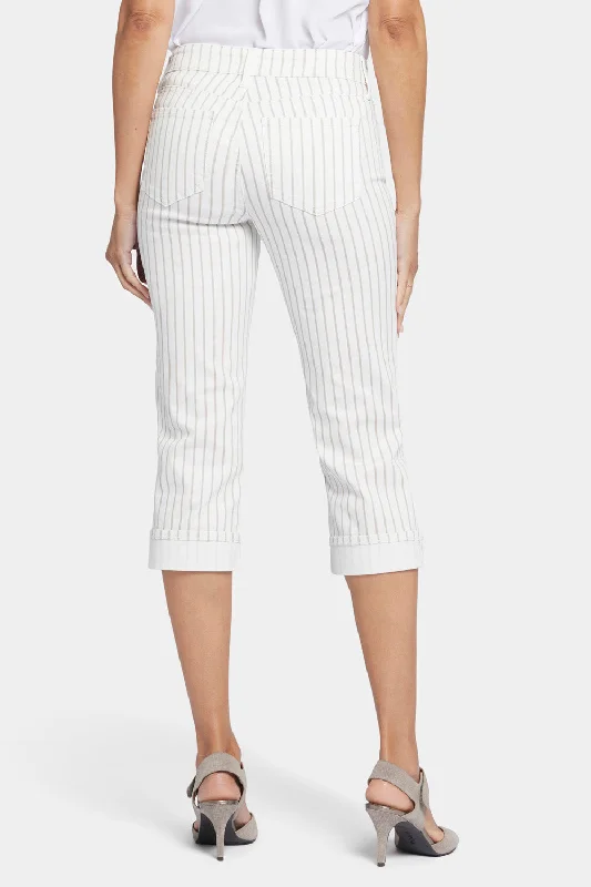 Marilyn Straight Crop Jeans - Beach Cruise Stripe