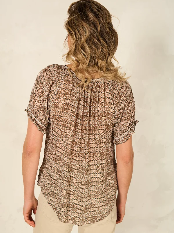 Nile Short Sleeve Chiffon Blouse