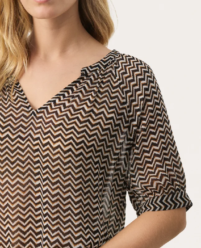 Part Two Popsy Black Border Print Blouse