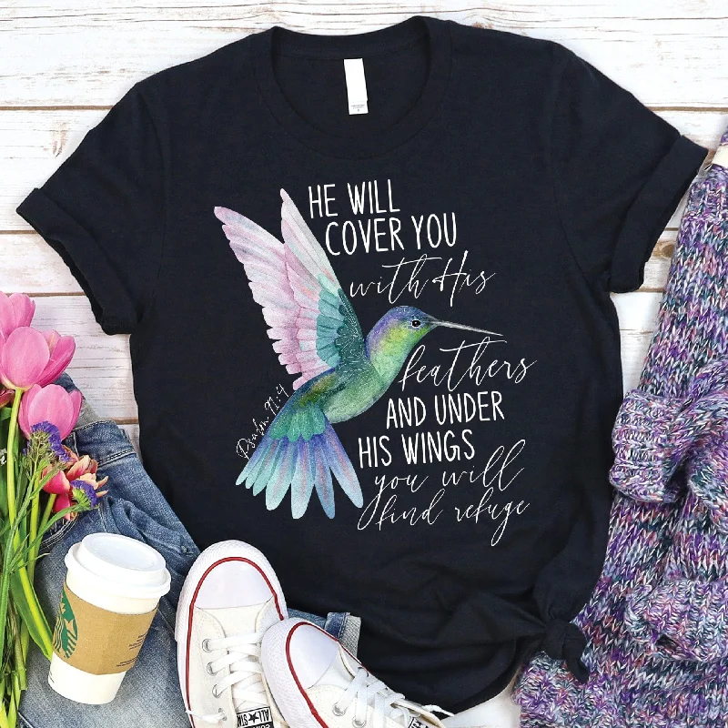 Psalm 91:4 Hummingbird Tee