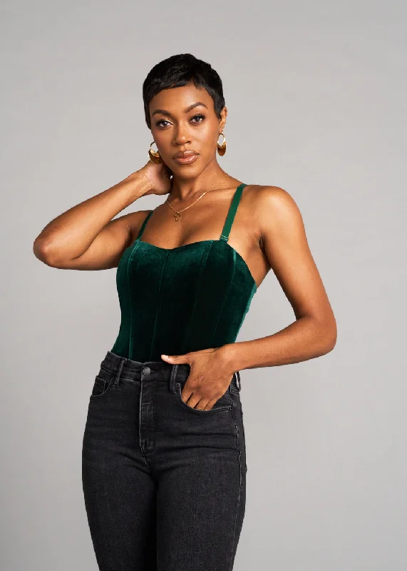 Safisha Women's Velvet Corset (Emerald)