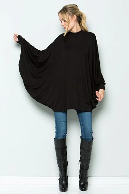 Solid Over Sized Tunic Poncho