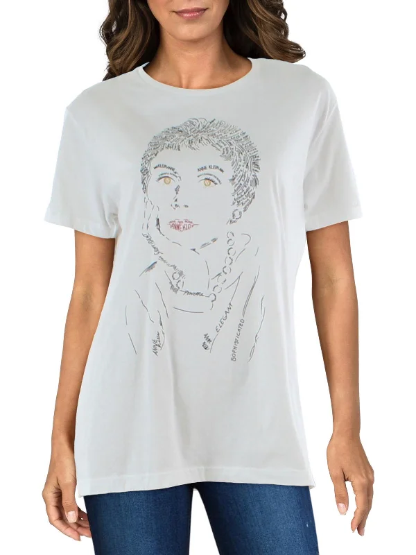 Womens Cotton Logo Graphic T-Shirt