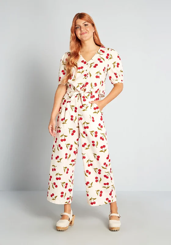 Cheerful Cherries Tie-Front Blouse