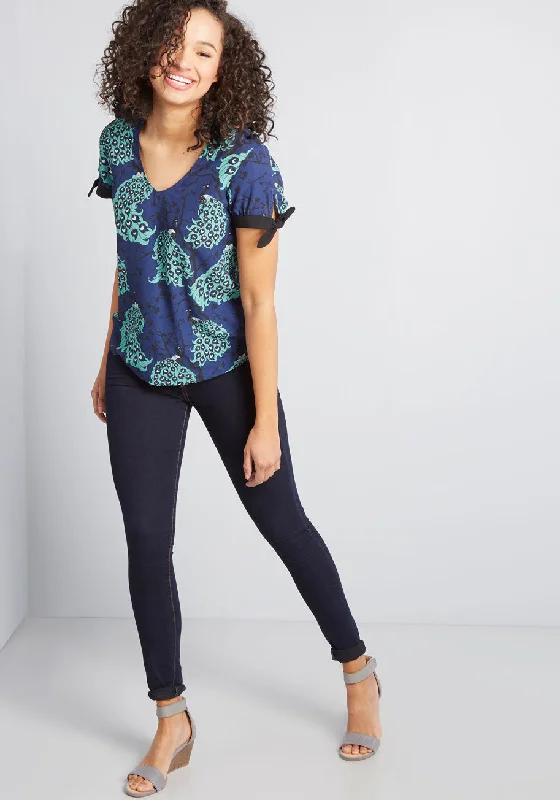 ModCloth x Dupenny Ideal Discovery Short Sleeve Blouse