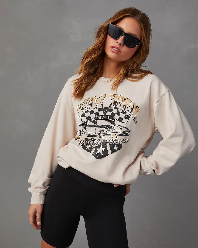 New York Vintage Car Graphic Sweatshirt