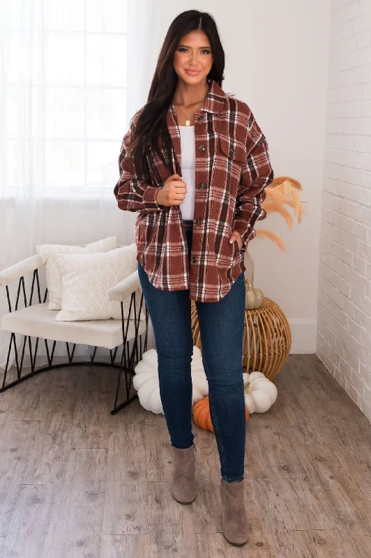 Forever Cozy Modest Plaid Jacket