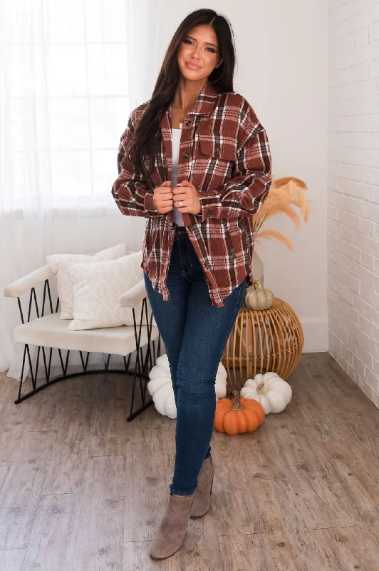 Forever Cozy Modest Plaid Jacket