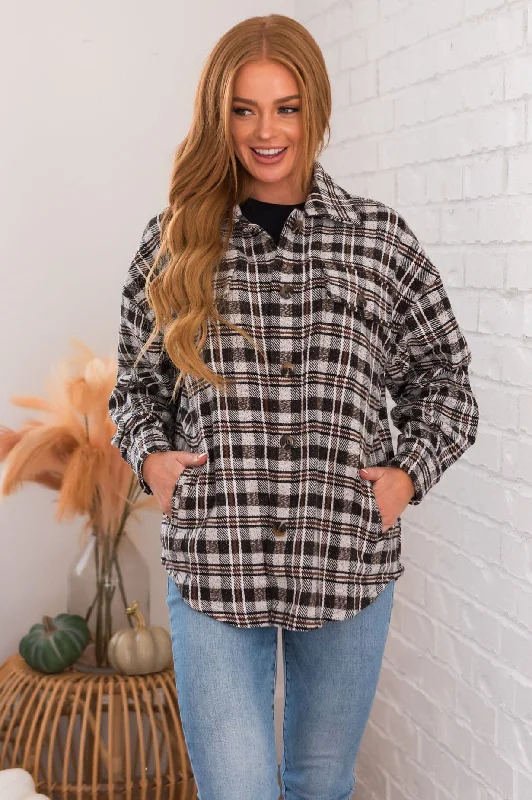 Forever Cozy Modest Plaid Jacket