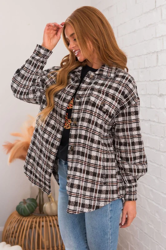 Forever Cozy Modest Plaid Jacket