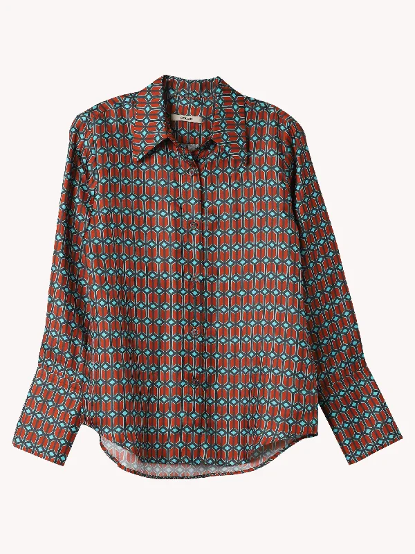 Printed Collared Blouse