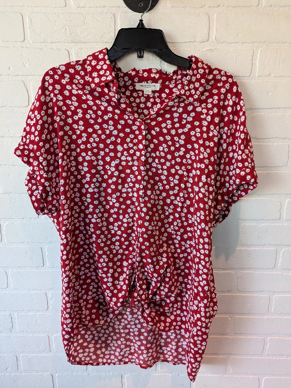 Top Short Sleeve By Beachlunchlounge In Red, Size: L