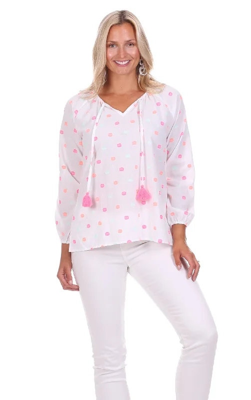 Useppa Tunic in Bright Polka Dot