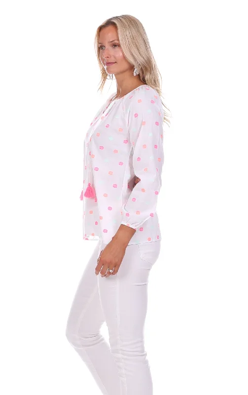 Useppa Tunic in Bright Polka Dot