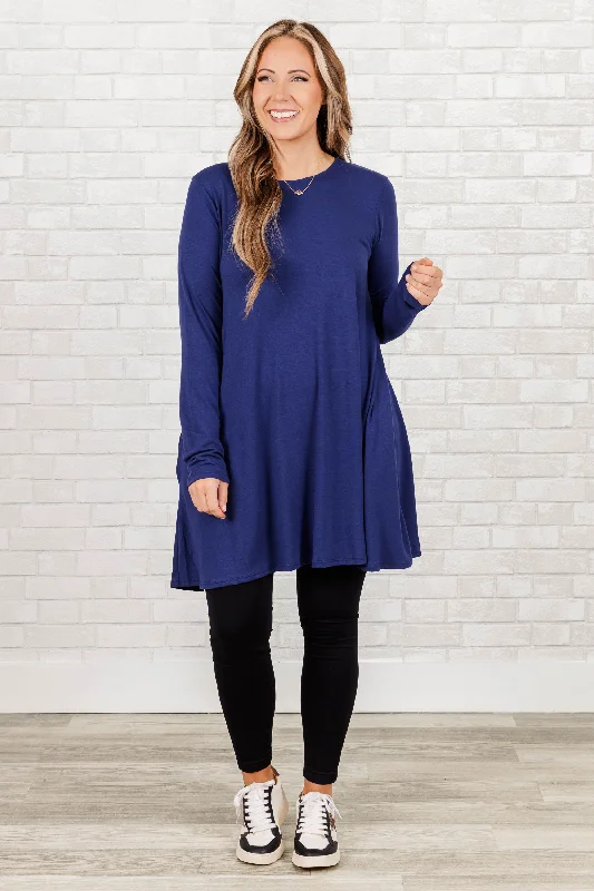 As Long As You're Here Tunic, Light Navy