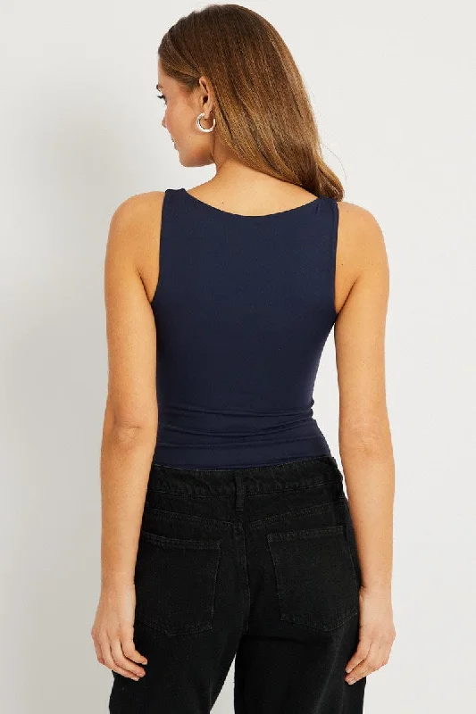 Blue Supersoft Bodysuit Sleeveless