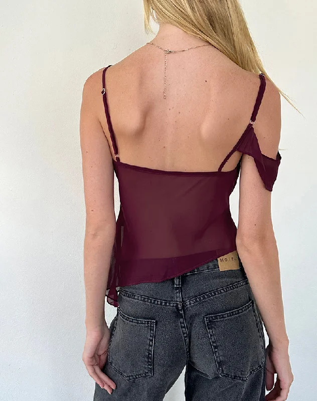 Davila Top in Chiffon Burgundy