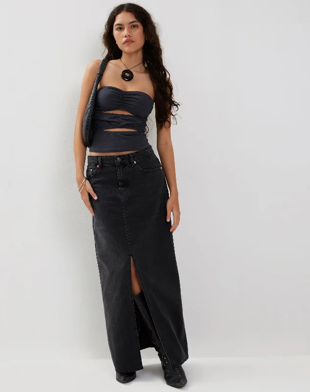 Dayu Bandeau Crop Top in Ocean Storm