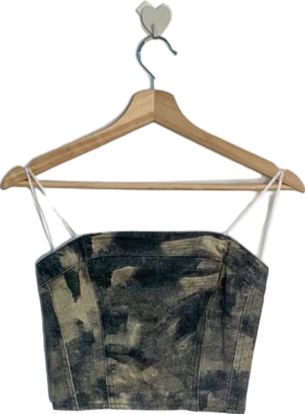 Fashion Nova Camo Tie-Dye Crop Top XS