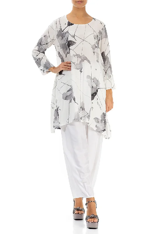 Flowy White Mirage Silk Bamboo Tunic