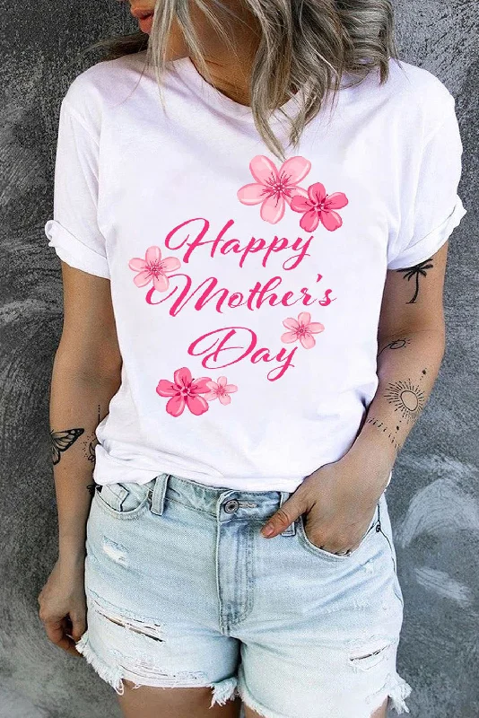 Happy Mother's Day T Shirt for Women Crew Neck Short Sleeve Tee Tops