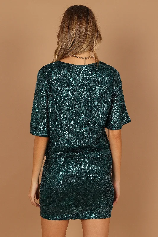 Lana Sequin Top - Hunter Green