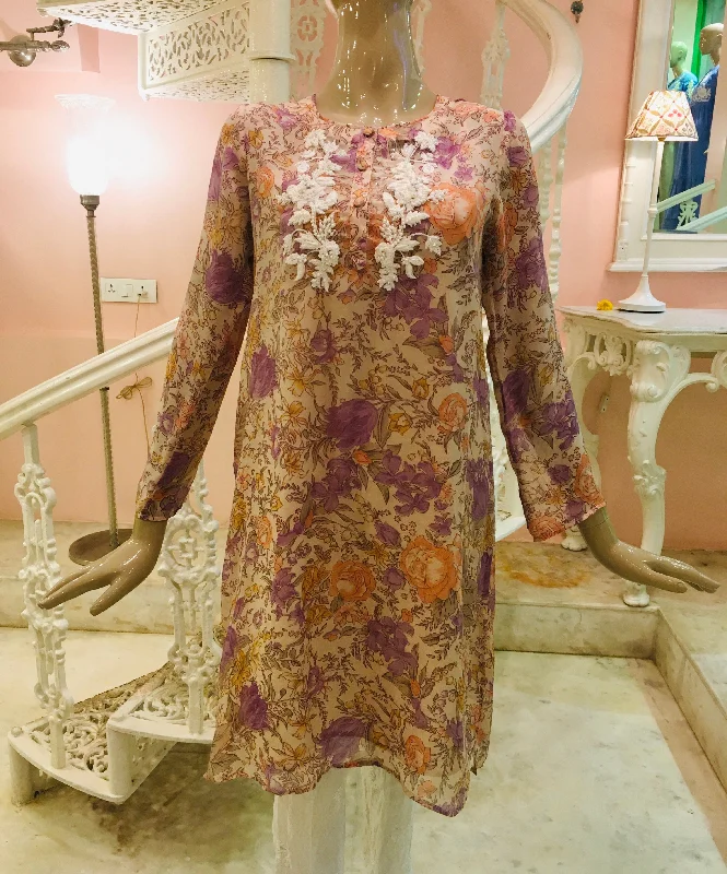 Leaves of Grass, New York Palm Springs silk chiffon tunic