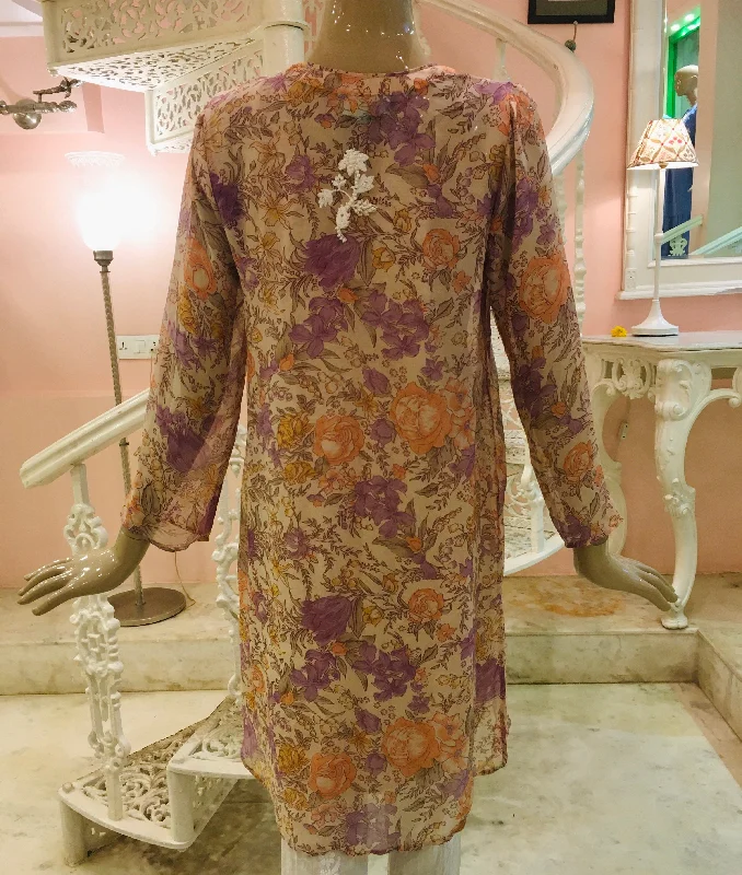 Leaves of Grass, New York Palm Springs silk chiffon tunic