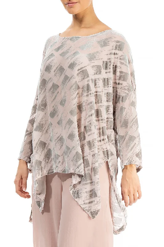 Loose Devoré Antique Rose Silk Tunic