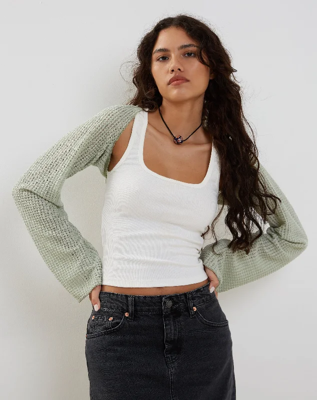 Nobila Shrug Top in Sage Textured Crochet