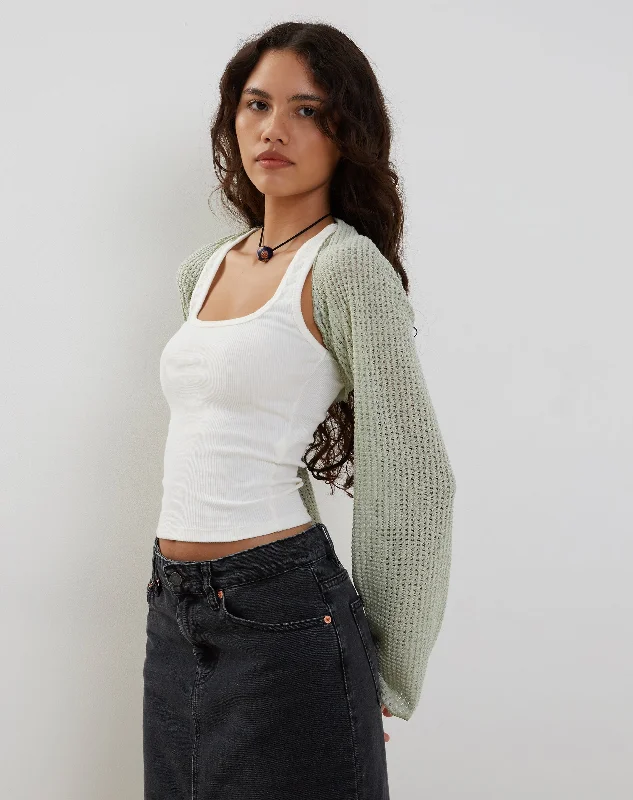 Nobila Shrug Top in Sage Textured Crochet