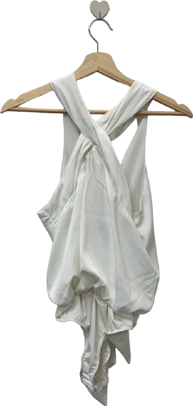 Peace + Love White Cross Strap Halter Bodysuit Size 6