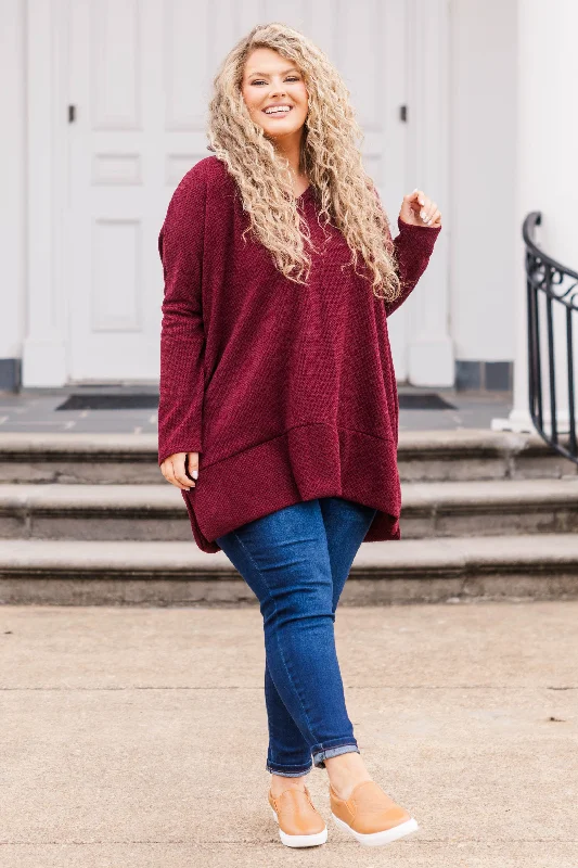 Precious Poetry Tunic, Burgundy