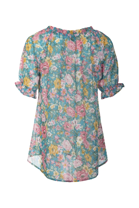 Printed Chiffon Tunic | Marine Pink Rose | 7123AR