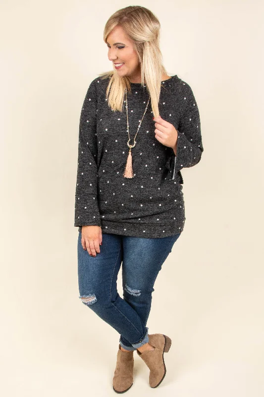 Right On The Dot Tunic, Charcoal