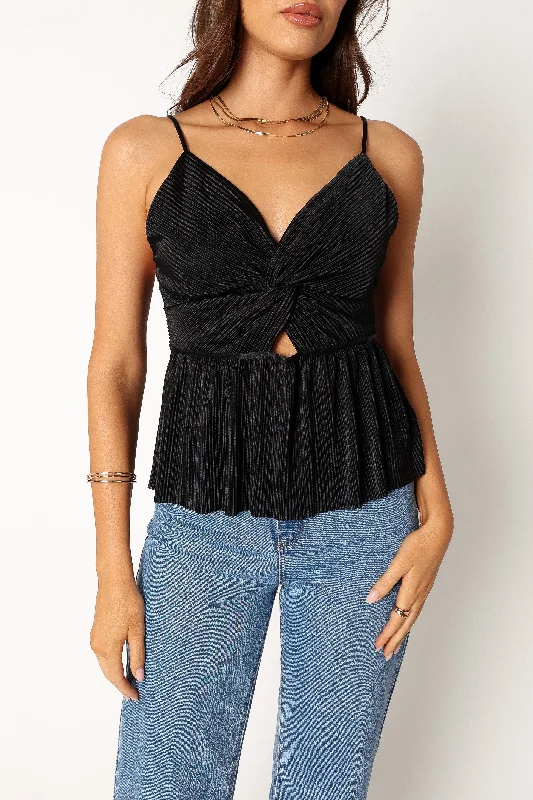 Rosalind Plisse Top - Black