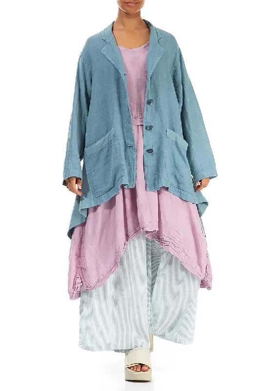 Sleeveless Bubbles Rose Linen Tunic